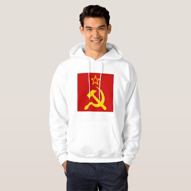 Sovjetunionen Flagga - Sovjetunionens Flagga Hoodie (Hel framsida)