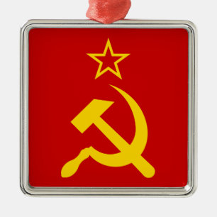 Sovjetunionen Flagga - Sovjetunionens Flagga Julgransprydnad Metall
