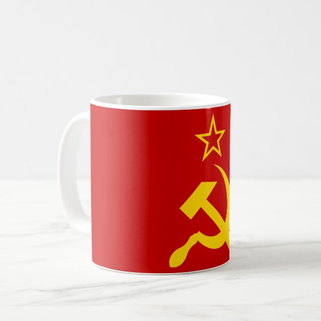 Sovjetunionen Flagga - Sovjetunionens Flagga Kaffemugg (Framsida vänster)
