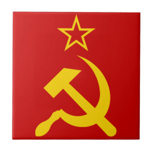 Sovjetunionen Flagga - Sovjetunionens Flagga Kakelplatta