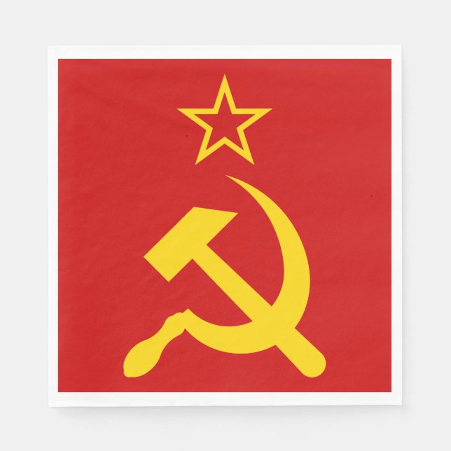 Sovjetunionen Flagga - Sovjetunionens Flagga Pappersservett (Framsidan)