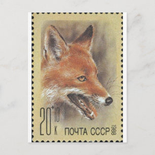 Sovjetunionen Frimärke ~ Fox Vykort
