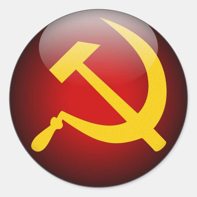 Sovjetunionen Hammer och Sickle Runt Klistermärke (Framsida)