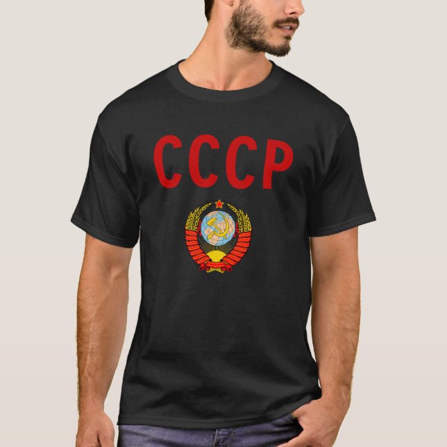 Sovjetunionen i CCCP (Lenin, Stalin) T-shirt (Framsida)