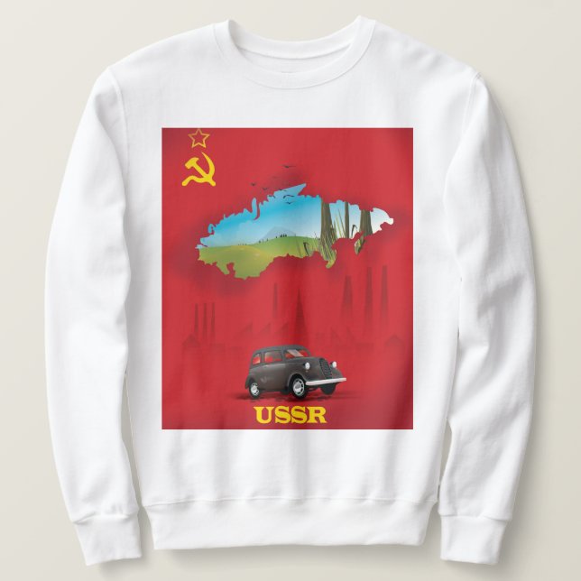 Sovjetunionen Illustrerad kartaffisch Lång Ärmad Tröja (Design framsida)