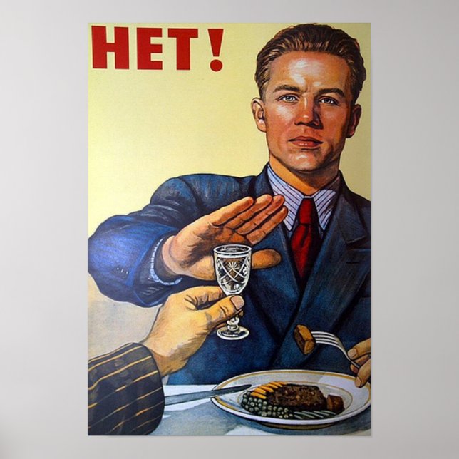 Sovjetunionen mot alkohol Sovjetunionen Vintage af Poster (Framsidan)