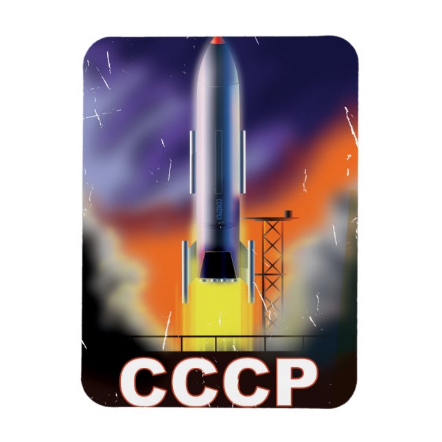 Sovjetunionen Retro Rymdraket Poster Magnet (Vertikal)