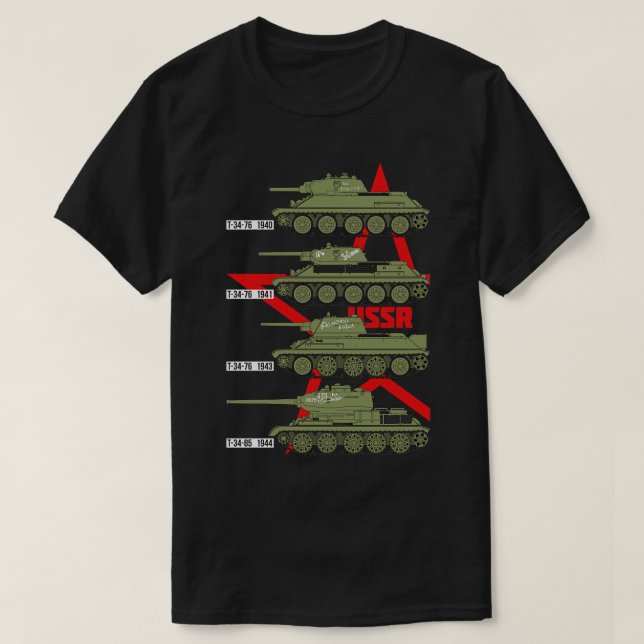 Sovjetunionen T34 Tank 2 T Shirt (Design framsida)