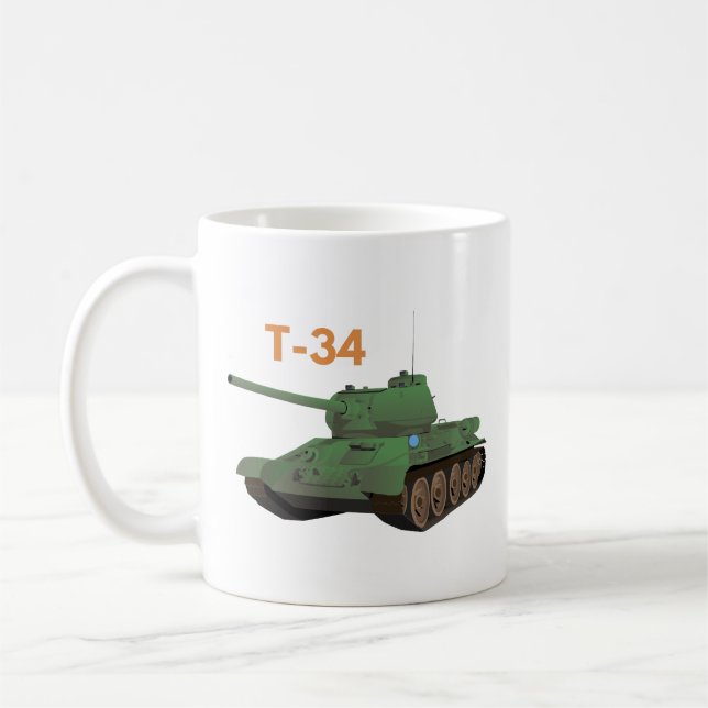 Sovjetunionen T-34-Tanken Kaffemugg (Vänster)