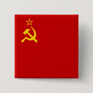 Sovjetunionen USSR Flagga Kommunistisk Skära och H Knapp