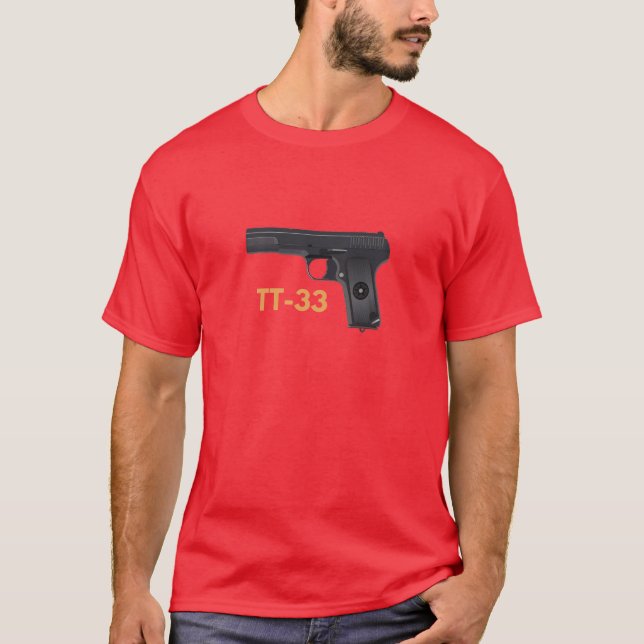 Sovjetunionen WW2 Pistol Tokarev TT-33 T Shirt (Framsida)
