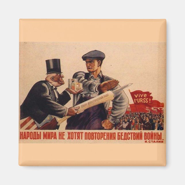 Sovjetunionens CCCP-Kall Krig Sovjetunionen Poster Magnet (Framsidan)