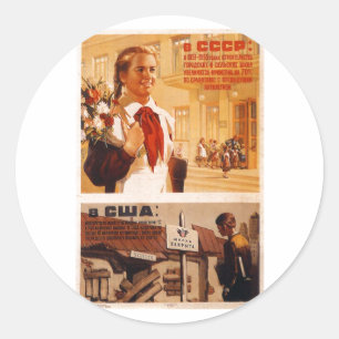 Sovjetunionens CCCP-Kall Krig Sovjetunionen Poster Runt Klistermärke