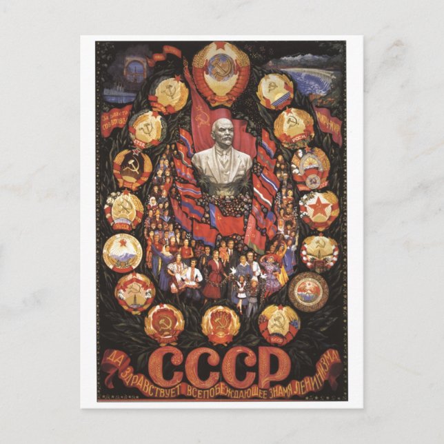Sovjetunionens CCCP-Kall Krig Sovjetunionen Poster Vykort (Framsida)