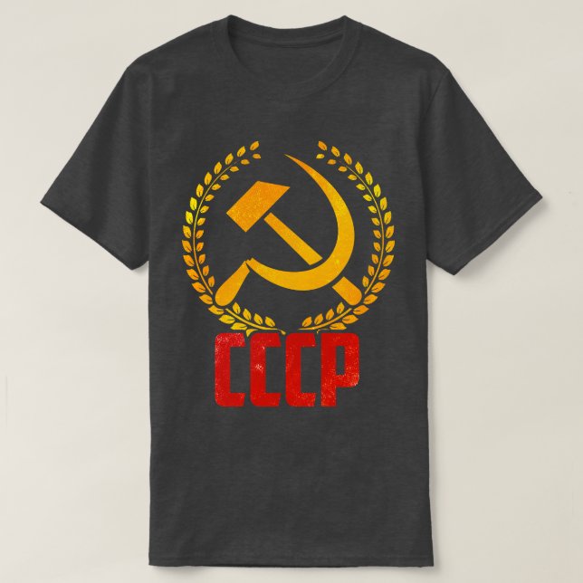 Sovjetunionens CCCP SovSR kommunism Hammer Sickle T Shirt (Design framsida)