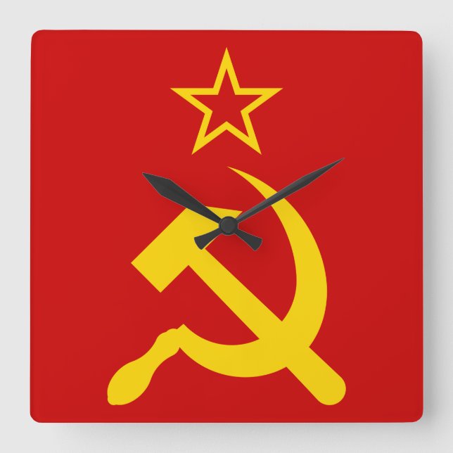 Sovjetunionens flagga fyrkantig klocka (Framsida)
