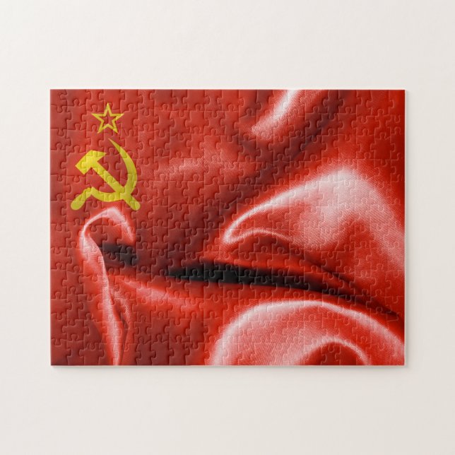 Sovjetunionens Flagga Jigszons Puzzon Pussel (Horisontell)