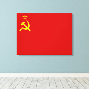 Sovjetunionens flagga, USSR, CCCP, kommunism, Leni Canvastryck