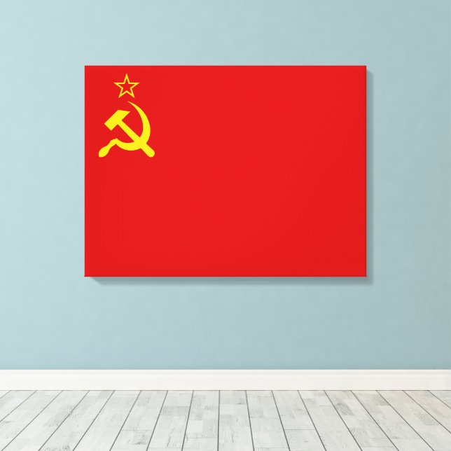 Sovjetunionens flagga, USSR, CCCP, kommunism, Leni Canvastryck (Insitu (trägolv))