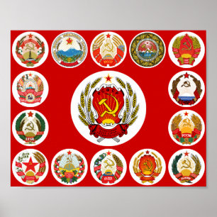 Sovjetunionens republiker - glänsbakgrund poster