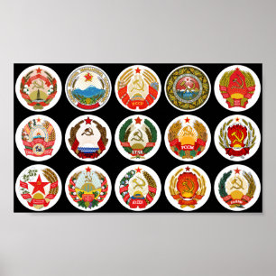 Sovjetunionens republiker - glänsbakgrund poster
