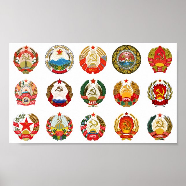 Sovjetunionens republiker poster (Framsidan)