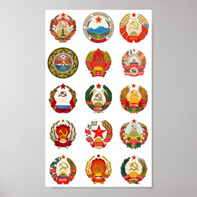 Sovjetunionens republiker poster (Framsidan)