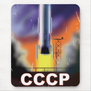Sovjetunionens Retro Space Rocket Poster Musmatta