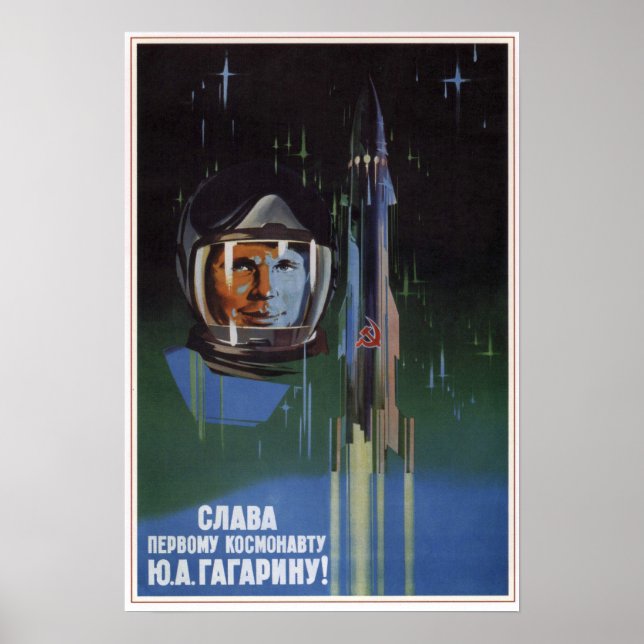 Sovjetunionens sovjetiska luftfart Y. A. Gagarin 1 Poster (Framsidan)