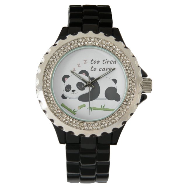 Sovmästare Panda – Söt Lat Björn Konst Armbandsur (Framsida)