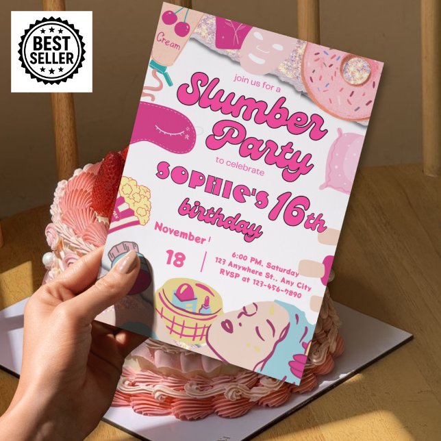 Sovparty 16-års inbjudan flickor (Skapare uppladdad)