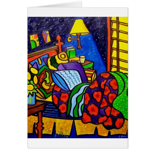 Sovrum i färg hälsningskort (Framsidan)