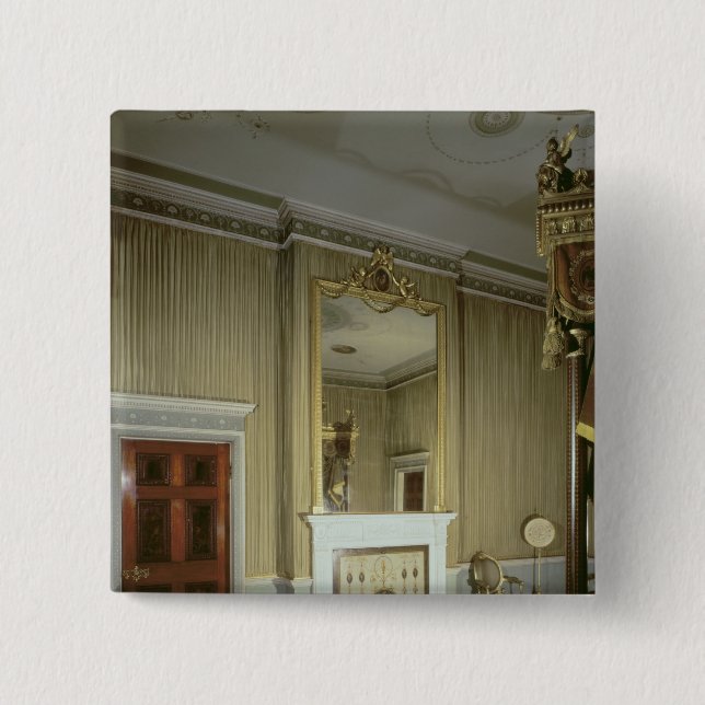 Sovrum med spisen som är designad vid Adam, c.1776 Knapp (Framsida)