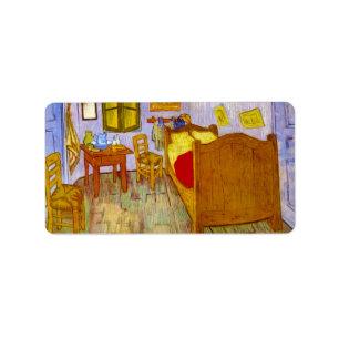 Sovrum på Arles av Vincent Willem Van Gogh Adressetikett
