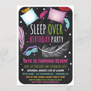 Sovsäkerhet Pyjamasparty Födelsedagsinbjudan Inbjudningar