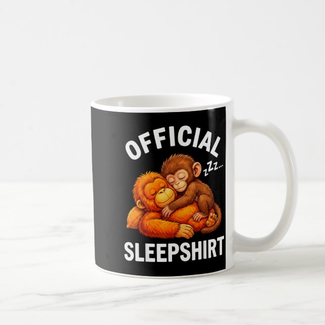 Sovskjorta djur söt stans monkey plysch kramar  kaffemugg (Höger)