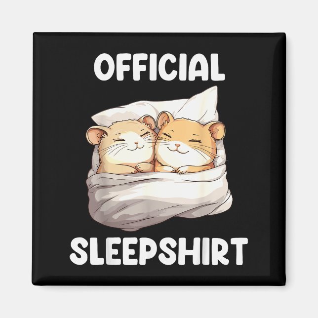 Sovskjorta Sömn Hamster Djurälskare Pyjamas  Magnet (Framsidan)