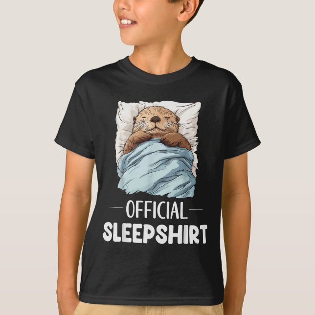Sovskjorta Sömn Sjöutter Djurälskare Pyjamas  T Shirt (Framsida)