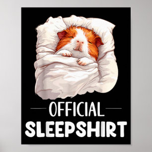 Sovskjorta Soving Marsvin Djurälskare Pyjamas Poster