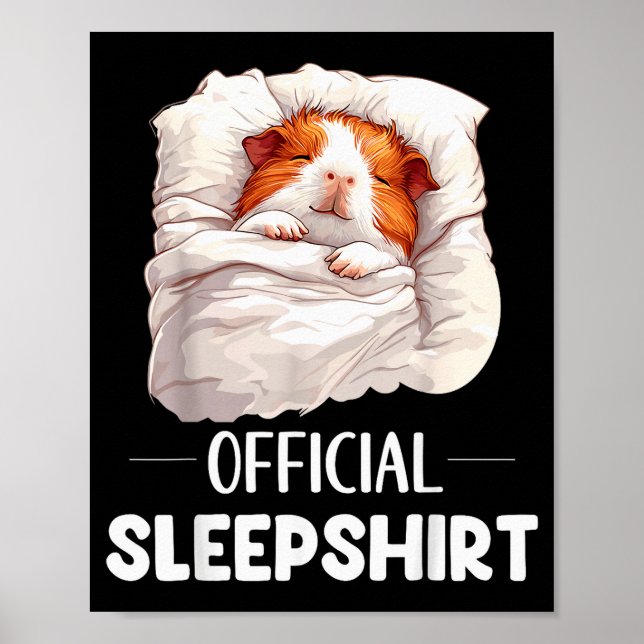 Sovskjorta Soving Marsvin Djurälskare Pyjamas  Poster (Framsidan)