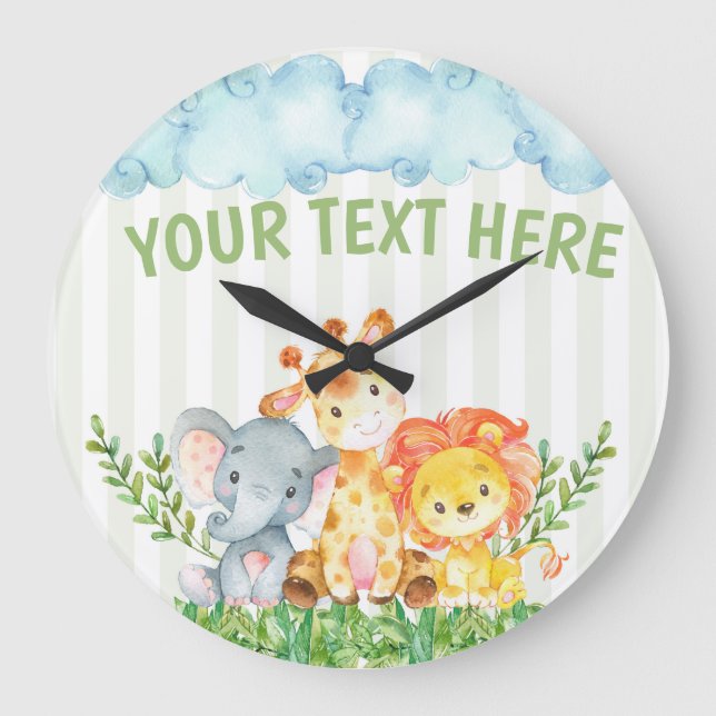 sovsovklocka för djurparker i safari stor klocka (Framsida)