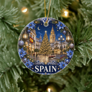 Sovvenir från Spanien vintertid Julgransprydnad Keramik