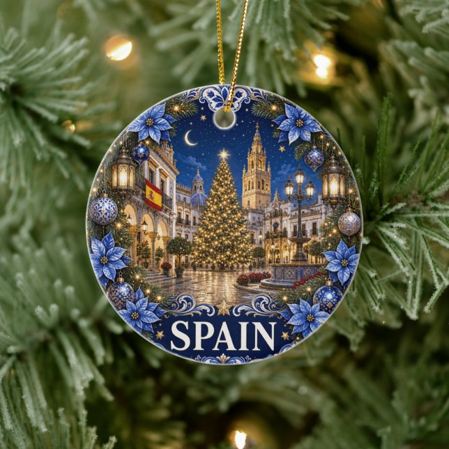 Sovvenir från Spanien vintertid Julgransprydnad Keramik (Träd)
