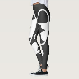 Sovvlig Glitch-ansikte Leggings