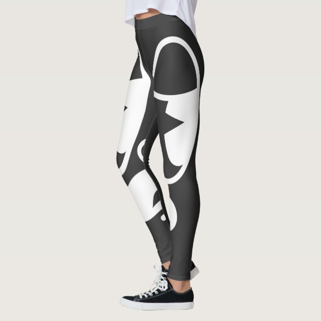 Sovvlig Glitch-ansikte Leggings (Vänster)