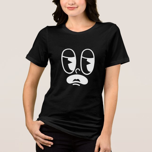 Sovvlig Glitch-ansikte T Shirt (Framsida)