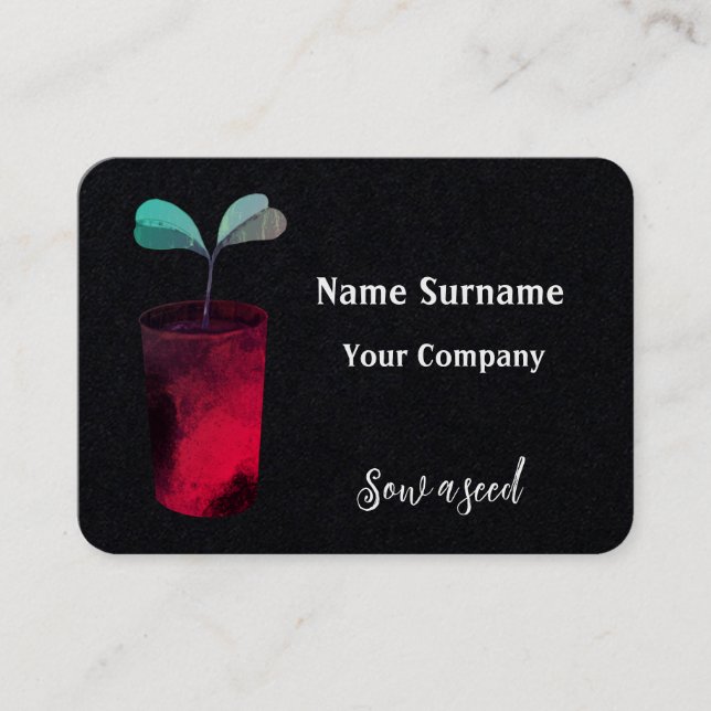 Sow ett frö visitkort (Framsida)