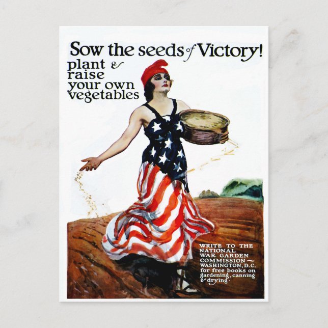 Sow Seeds of Victory Poster Vykort (Framsida)