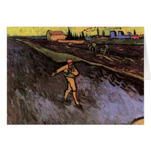 Sower: Arles utkjolar av Vincent van Gogh Hälsningskort (Framsidan Horizontal)