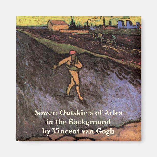 Sower: Arles utkjolar av Vincent van Gogh Magnet (Framsidan)